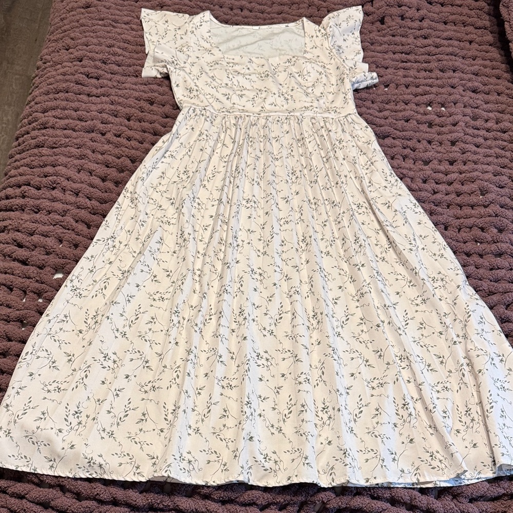 Floral White Dress casual
